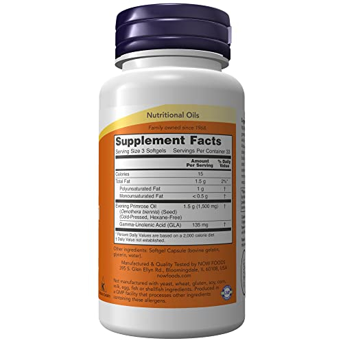 Foto 3 pulgar | Suplementa Now Aceite De Onagra 500 Mg Con Gla 100 Softgel - Venta Internacional.
