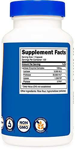 Foto 5 pulgar | Suplemento Nutricost Complejo Enzimático De Lactasa 3,000 Fcc Alu 12 - Venta Internacional.