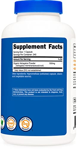 Foto 5 pulgar | Suplemento Nutricost, Cápsulas De Astrágalo, 550 Mg, 240 Cápsulas - Venta Internacional.