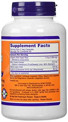 Foto 3 pulgar | Suplemento Now Foods De Arroz De Levadura Roja 600 Mg Con Coq10 30 Mg 120  - Venta Internacional.