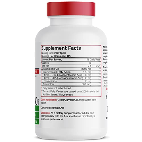 Foto 3 pulgar | Suplemento De Aceite De Krill Antártico Bronson 2000 Mg Con Omega-3 25 - Venta Internacional.
