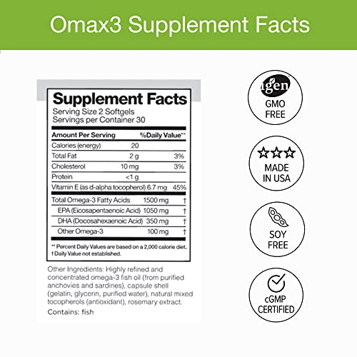 Foto 6 | Suplemento De Aceite De Pescado Omega 3 De Triple Concentración Omax3 1500 Mg - Venta Internacional.