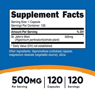 Foto 2 | Suplemento Nutricost: Cápsulas De Hierba De San Juan, 500 Mg, 120 Unidades - Venta Internacional.