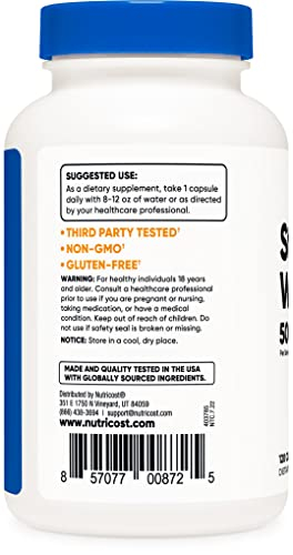 Foto 4 pulgar | Suplemento Nutricost: Cápsulas De Hierba De San Juan, 500 Mg, 120 Unidades - Venta Internacional.