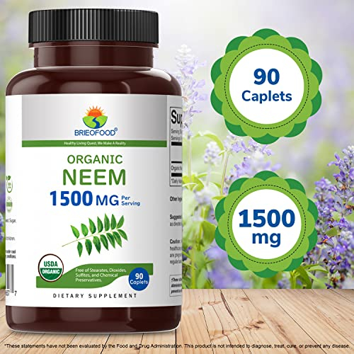 Foto 4 pulgar | Tabletas Brieofood Neem Organic 1500 Mg 90 Tabletas - Venta Internacional.