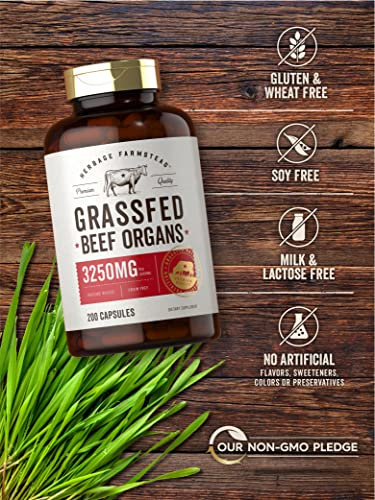 Foto 5 pulgar | Suplemento Grassfed Beef Organs, Cápsulas De 3250 Mg, 200 Unidades - Venta Internacional.