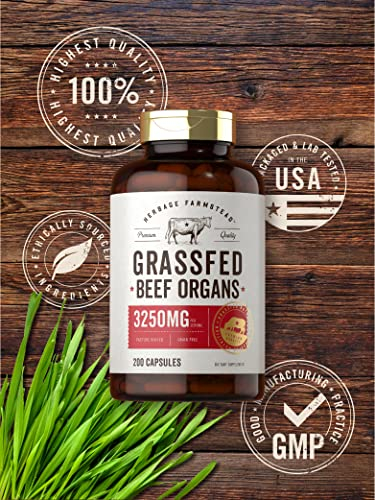 Foto 6 pulgar | Suplemento Grassfed Beef Organs, Cápsulas De 3250 Mg, 200 Unidades - Venta Internacional.