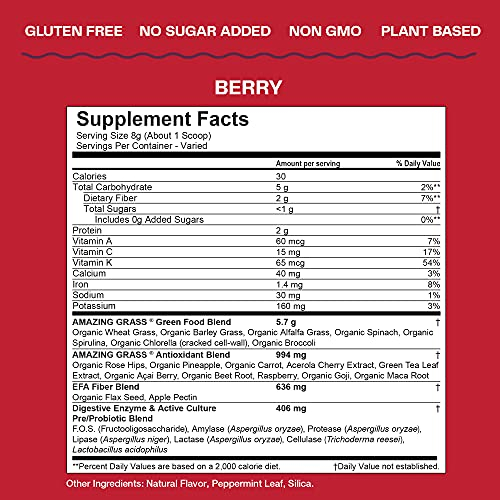 Foto 5 pulgar | Superfood Amazing Grass Greens Blend Super Greens, 30 Porciones - Venta Internacional.