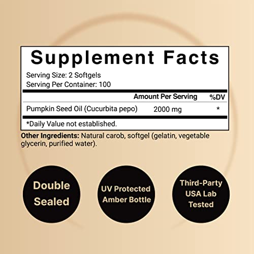 Foto 7 pulgar | Suplementos De Aceite De Semilla De Calabaza Virgen Naturebell 2000 Mg 200 So - Venta Internacional.