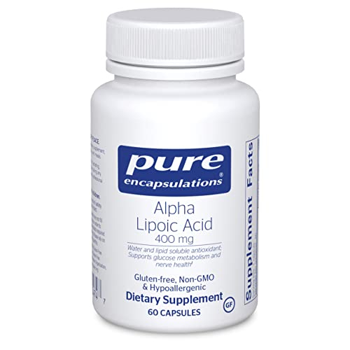 Suplemento De Ácido Alfa Lipoico De Pure Encapsulations, 400 Mg, 60 Ca - Venta Internacional.