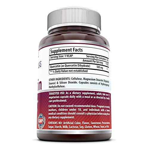 Foto 3 pulgar | Suplemento Amazing Formulas Quercetina 500 Mg 120 Vcaps - Venta Internacional.