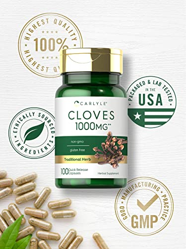 Foto 6 pulgar | Suplemento Carlyle Cloves 1000 Mg 100 Cápsulas De Gluten Sin Ogm - Venta Internacional.