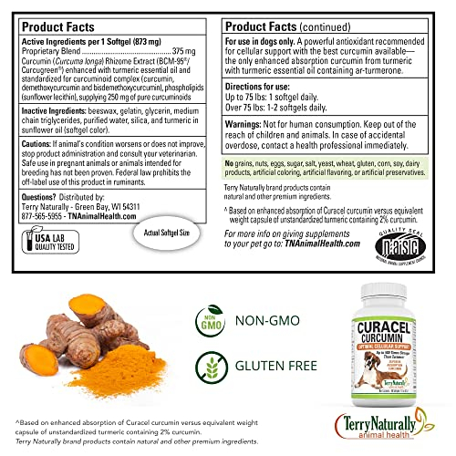 Foto 6 pulgar | Suplemento Curacel Curcumin 37 De Terry Naturally Animal Health - Venta Internacional.
