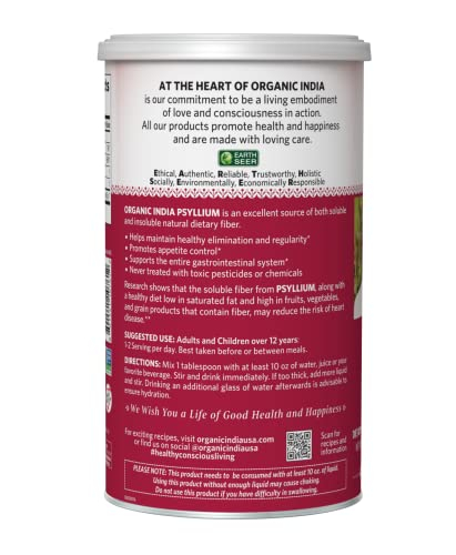 Foto 4 pulgar | Suplemento Organic India Psyllium En Polvo, 340 Ml, 2 Unidades - Venta Internacional.
