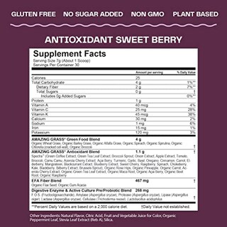 Foto 4 | Suplemento: Amazing Grass Greens Blend Antioxidant, 30 Porciones - Venta Internacional.