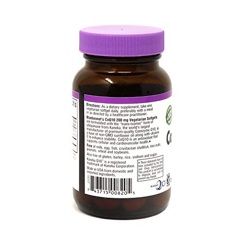 Foto 4 pulgar | Suplemento Bluebonnet Coq-10, 200 Mg, Cápsulas Blandas Vegetarianas, 60 Unidades - Venta Internacional.