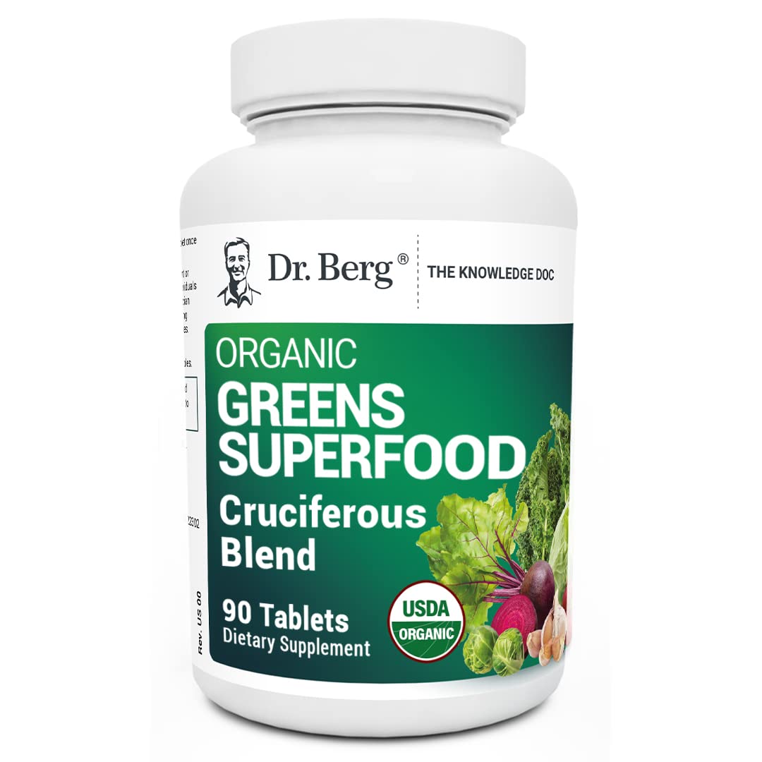 Suplemento Dr. Berg Greens Superfood Crucíferous 90 Comprimidos - Venta Internacional.