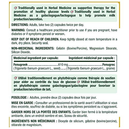 Foto 3 pulgar | Suplemento Nature's Bounty Fenugreek 610 Mg 100 Cápsulas - Venta Internacional.