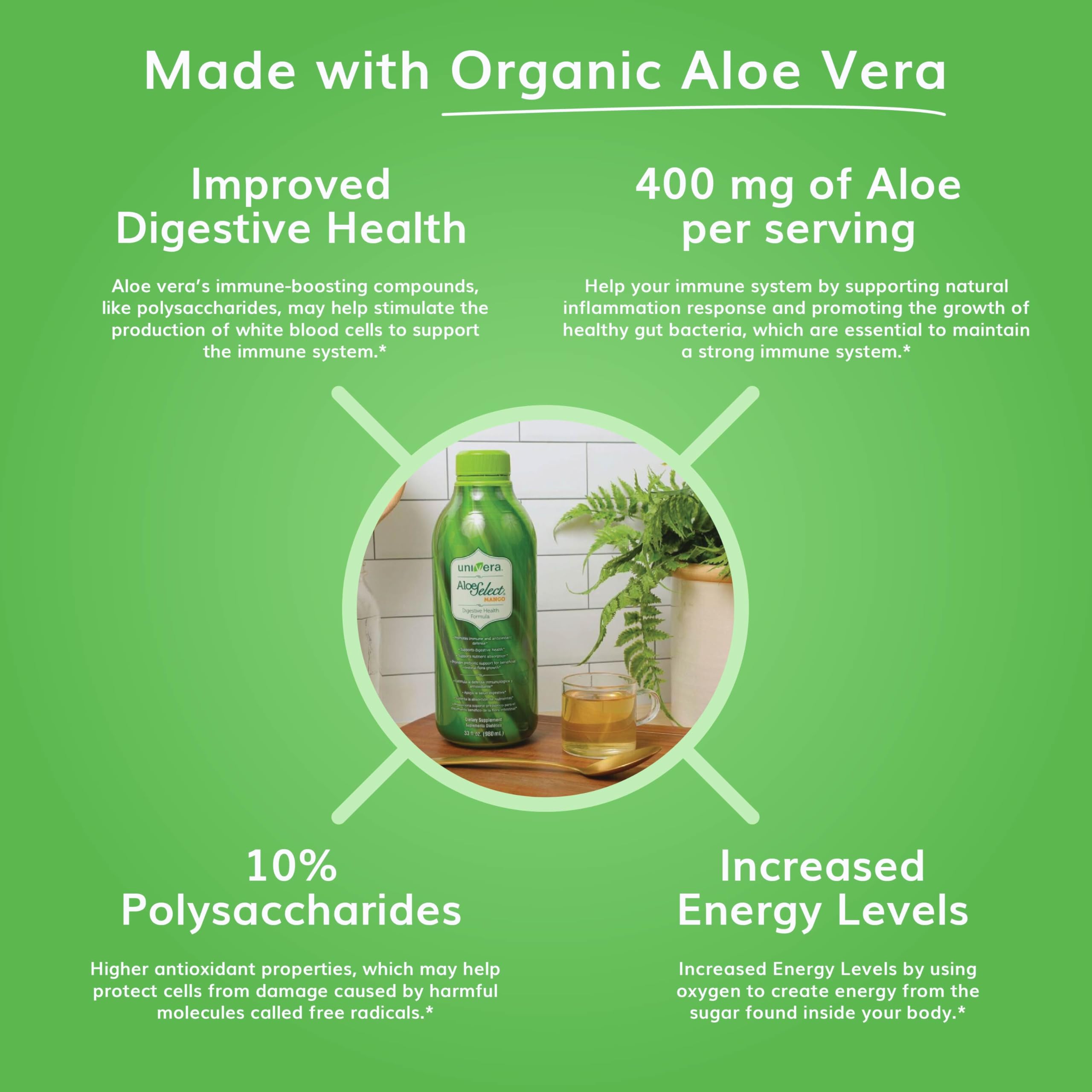 Foto 3 pulgar | Zumo De Aloe Vera Univera Aloe Select Enzima Digestiva Orgánica - Venta Internacional.