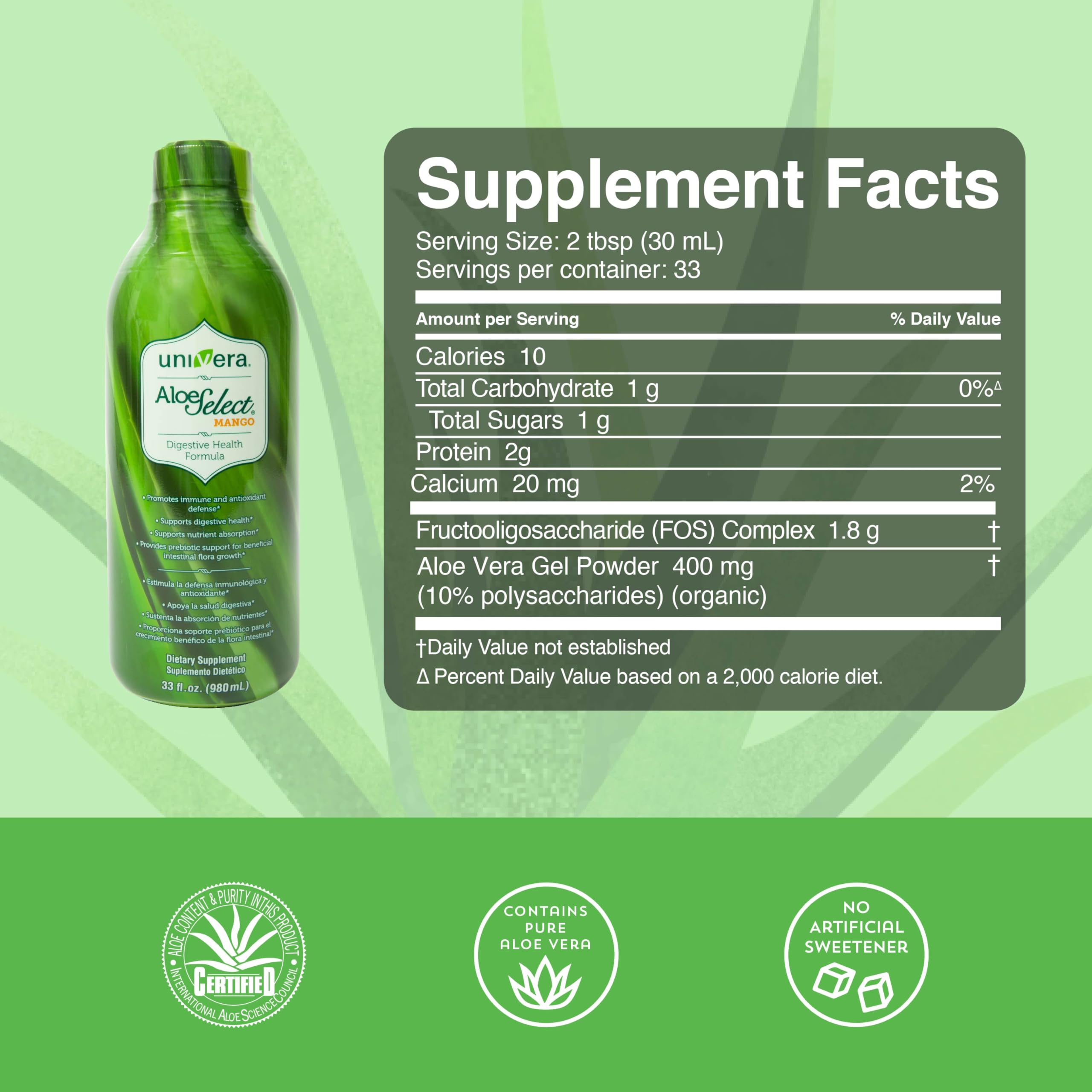 Foto 5 pulgar | Zumo De Aloe Vera Univera Aloe Select Enzima Digestiva Orgánica - Venta Internacional.
