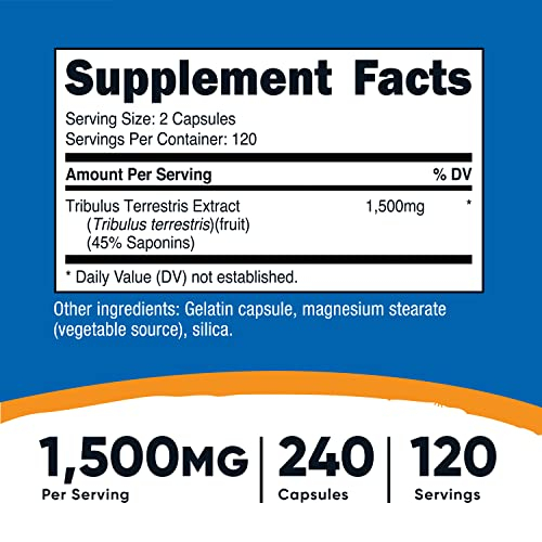 Foto 3 pulgar | Suplemento Nutricost Extracto De Tribulus Terrestris 1500 Mg 240  - Venta Internacional.