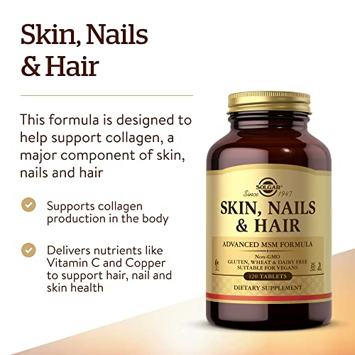 Foto 4 pulgar | Suplemento Solgar Skin, Nails & Hair Advanced Msm 120 Tablet - Venta Internacional.