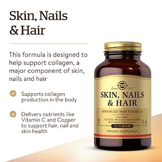 Foto 3 | Suplemento Solgar Skin, Nails & Hair Advanced Msm 120 Tablet - Venta Internacional.