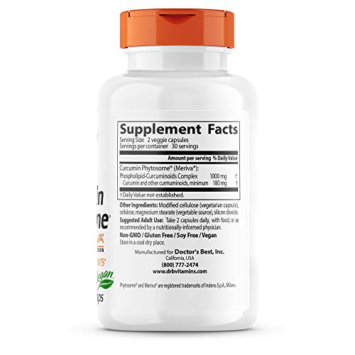 Foto 3 pulgar | Suplemento Doctor's Best Curcumin Phytosome 500 Mg 60 Cápsulas - Venta Internacional.