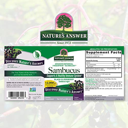 Foto 3 pulgar | Suplemento Nature's Answer Sambucus Original 473ml - Venta Internacional.