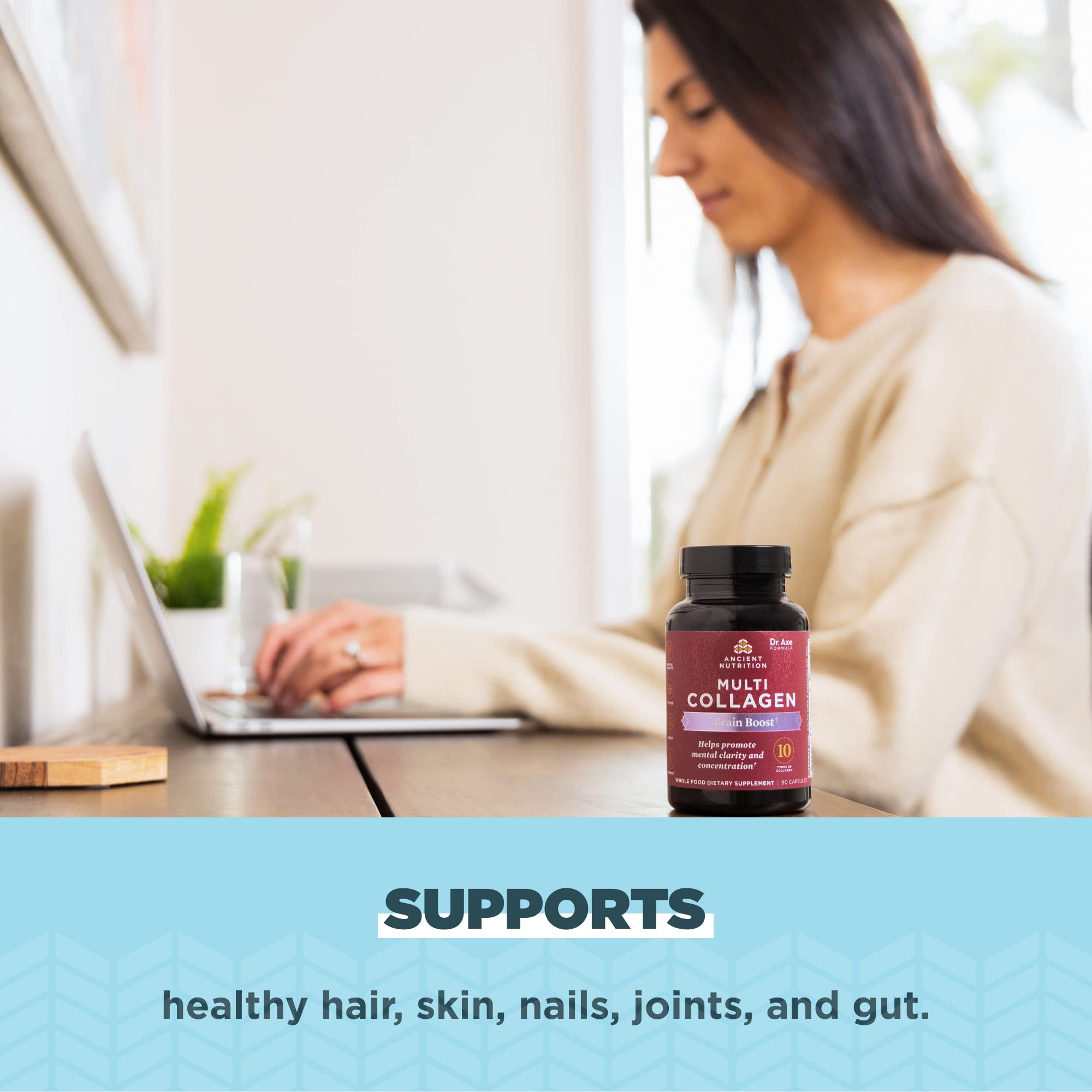 Foto 5 pulgar | Suplemento De Ancient Nutrition, Proteína De Colágeno, Refuerzo Cerebral - Venta Internacional.