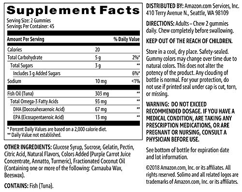 Foto 5 pulgar | Suplemento De Gomitas De Aceite De Pescado Solimo 90 Unidades Con 303 Mg De Omega-3 - Venta Internacional.