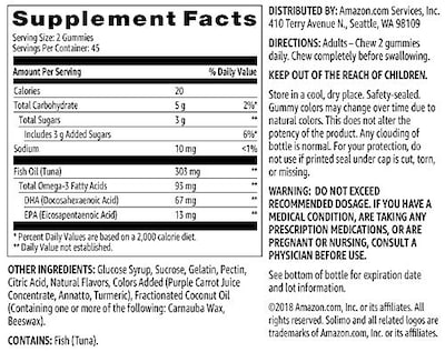 Foto 4 | Suplemento De Gomitas De Aceite De Pescado Solimo 90 Unidades Con 303 Mg De Omega-3 - Venta Internacional.