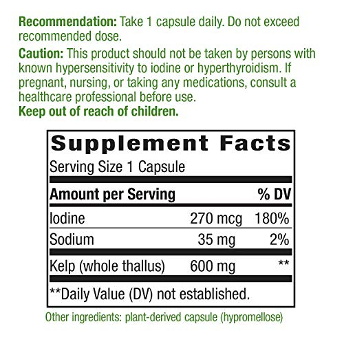 Foto 7 pulgar | Suplemento Nature's Way Kelp, 600 Mg, Sin Ogm, 180 Cápsulas - Venta Internacional.