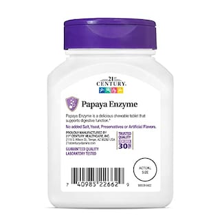 Foto 7 | Tabletas Masticables 21st Century Papaya Enzyme Tropical, 100 Unidades - Venta Internacional.