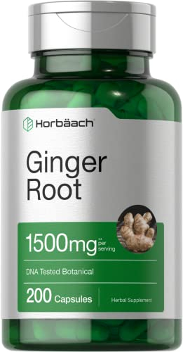 Suplemento Horbaach, Cápsulas De Raíz De Jengibre, 1500 Mg, 200 Píldoras - Venta Internacional.