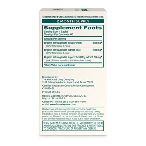 Foto 3 pulgar | Suplemento De Ashwagandha Orgánica Del Himalaya 670 Mg 90 Cápsulas - Venta Internacional.