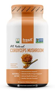 Foto 1 | Suplemento De Hongos Cordyceps Orgánicos Fresh Nutrition 1500 Mg - Venta Internacional.