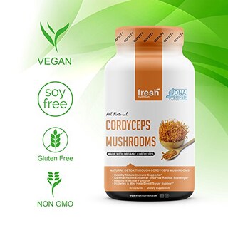 Foto 3 | Suplemento De Hongos Cordyceps Orgánicos Fresh Nutrition 1500 Mg - Venta Internacional.