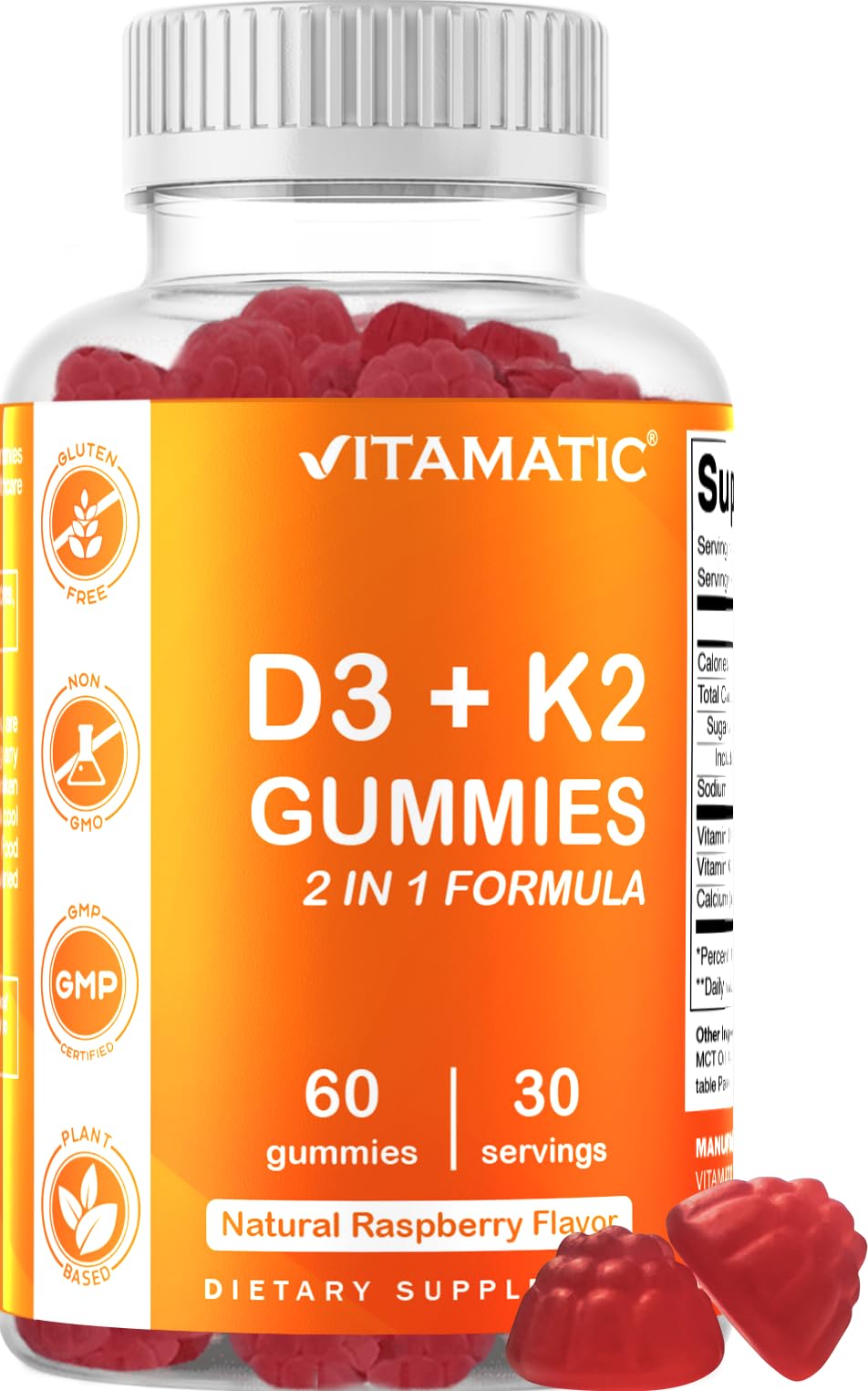 Foto 2 pulgar | Gomitas De Suplemento Vitamático Con Vitamina D3 K2, 60 Unidades - Venta Internacional.