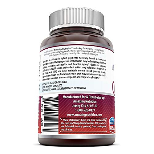 Foto 4 pulgar | Supplement Amazing Formulas, 500 Mg De Quercetina, Apoya La Salud - Venta Internacional.