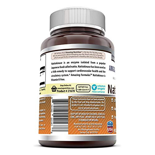 Foto 3 pulgar | Suplemento Dietético Amazing Formulas Nattokinase 100 Mg 90 Cápsulas - Venta Internacional.