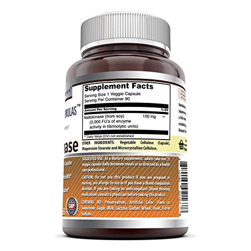 Foto 4 pulgar | Suplemento Dietético Amazing Formulas Nattokinase 100 Mg 90 Cápsulas - Venta Internacional.
