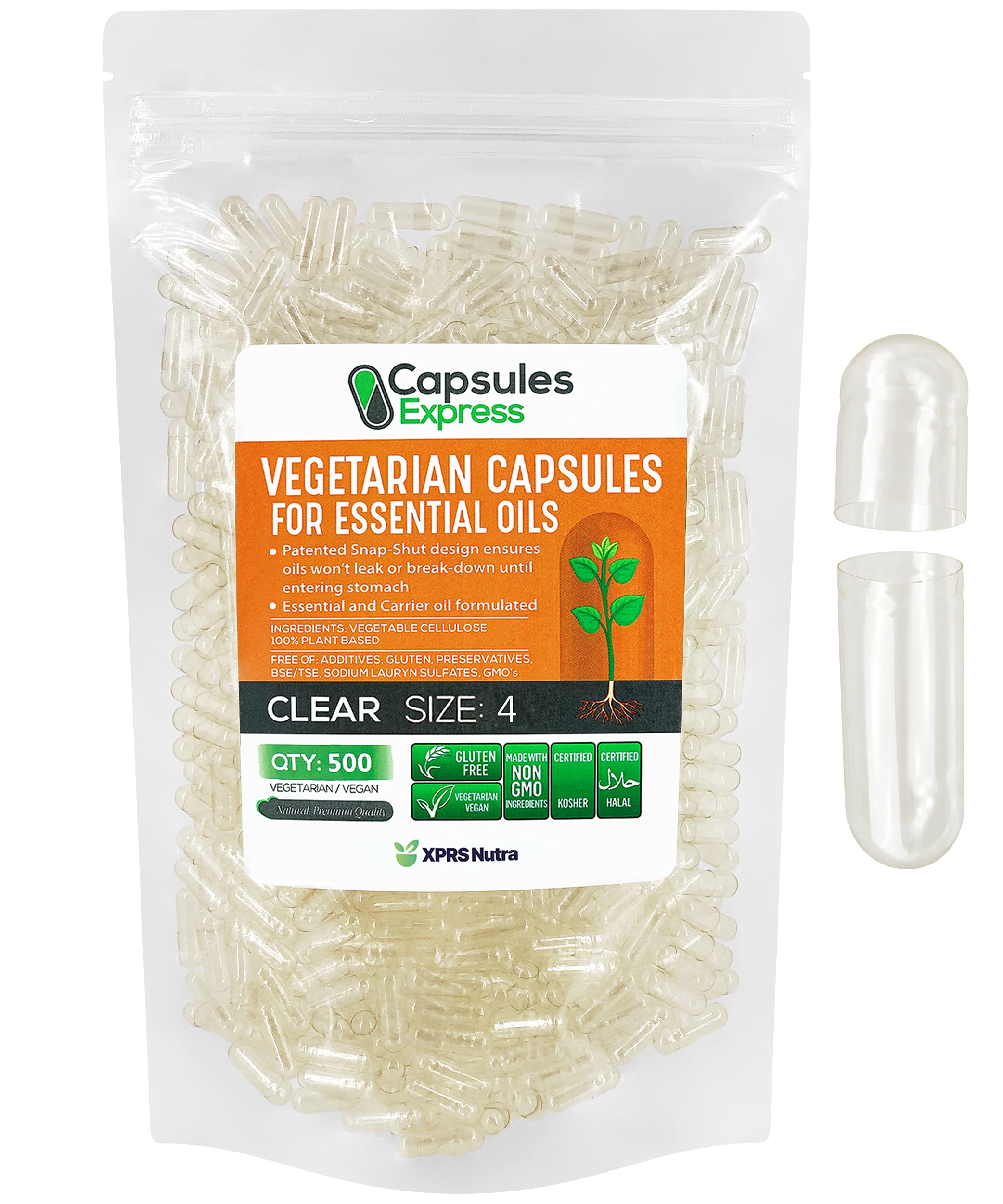 Foto 2 pulgar | Cápsulas Veganas Vacías Xprs Nutra, Tamaño 4, 500 Unidades - Venta Internacional.