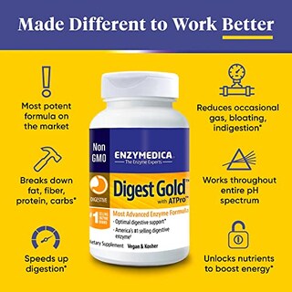 Foto 5 | Suplemento Enzymedica Digest Gold + Atpro 180 Cápsulas - Venta Internacional.