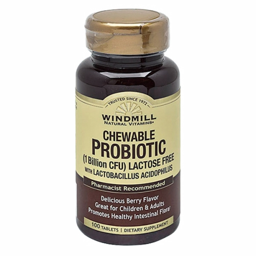 Suplemento Probiótico Masticable Windmill Health, 100 Tabletas - Venta Internacional.