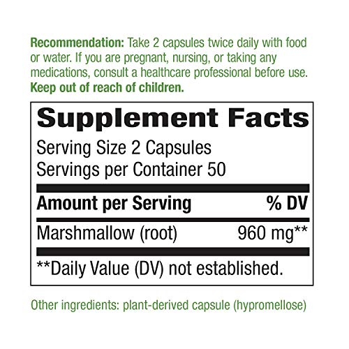 Foto 7 pulgar | Suplemento Nature's Way De Raíz De Malvavisco 100 Cápsulas 960 Mg - Venta Internacional.