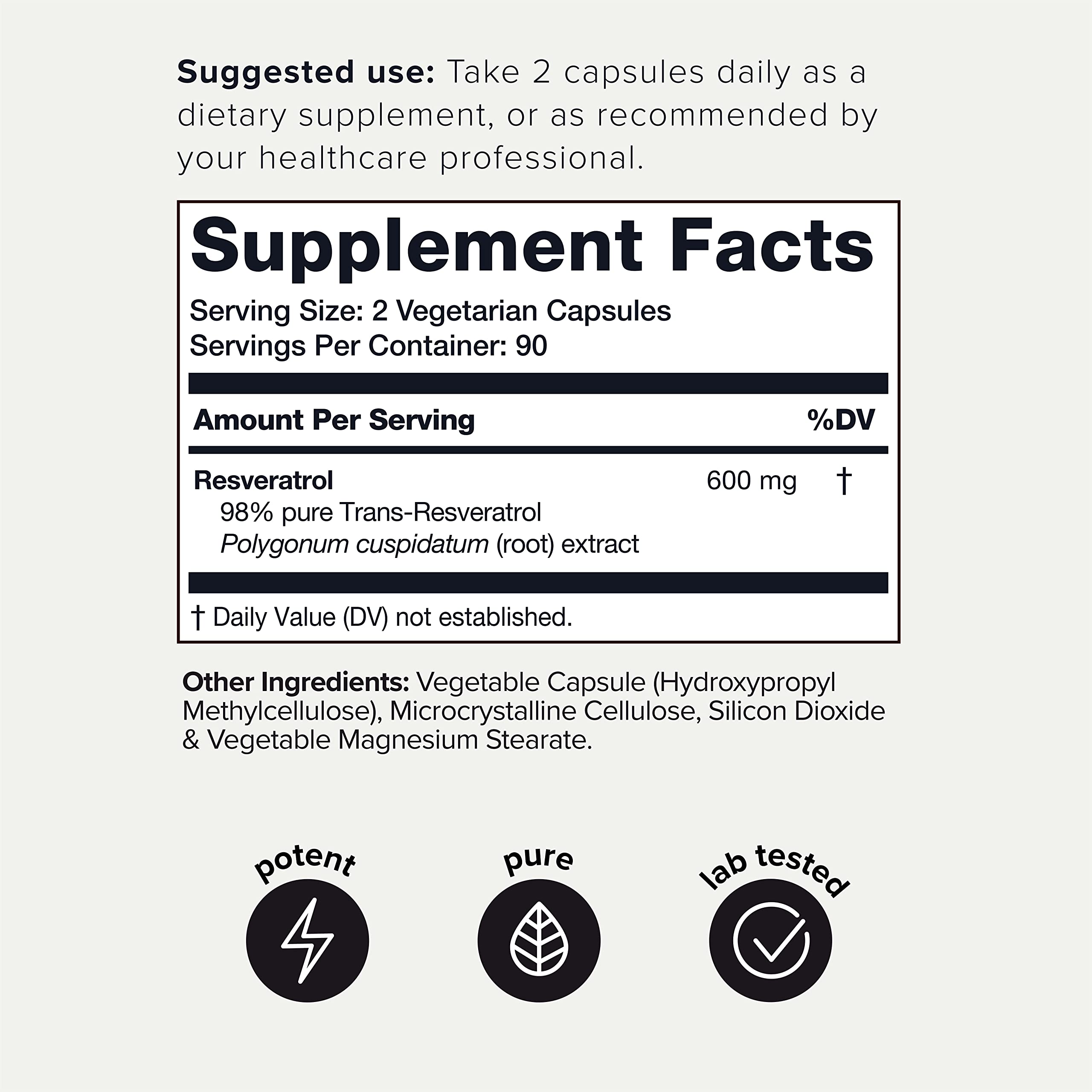 Foto 3 pulgar | Cápsulas De Resveratrol Toniiq De Ultra Alta Pureza 600 Mg - Venta Internacional.