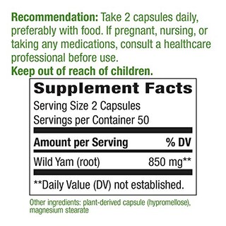 Foto 3 | Suplemento Nature's Way De Raíz De Ñame Silvestre 850 Mg 100 Cápsulas - Venta Internacional.