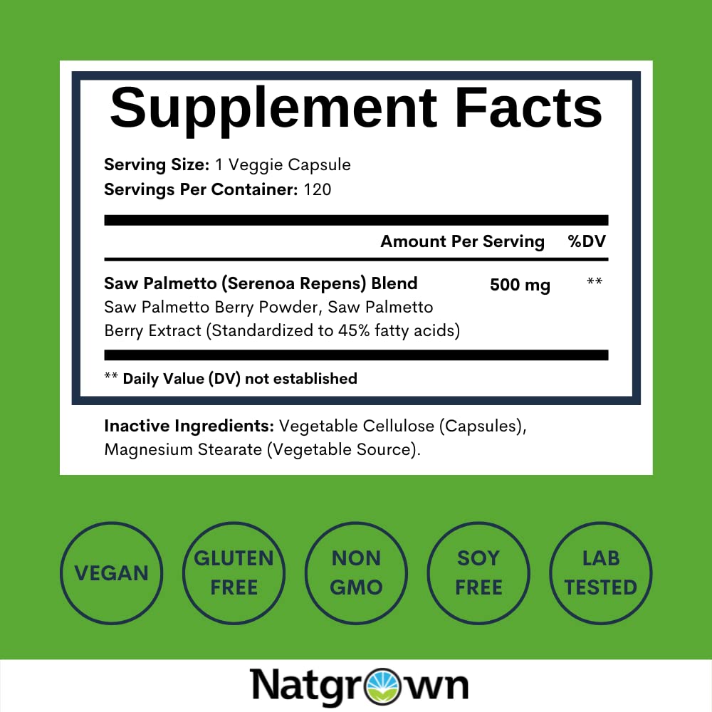 Foto 5 pulgar | Suplemento Prostático Natgrown Saw Palmetto Para Hombre 60 Cápsulas - Venta Internacional.