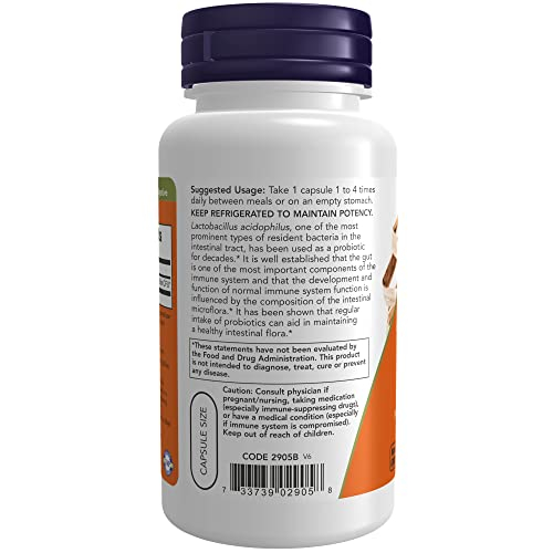 Foto 4 pulgar | Supplement Now Acidophilus, 2 Mil Millones De Cfu, 100 Cápsulas Vegetarianas - Venta Internacional.